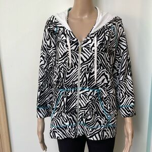 Zenergy by Chico’s Zebra Zip Hoodie